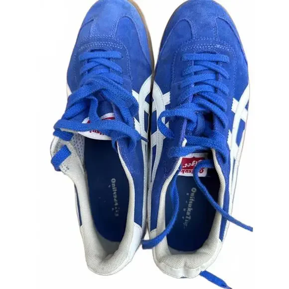 Onitsuka Tiger Blue Suede Sneakers US 9 - Picture 2 of 6
